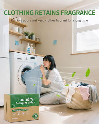 Fogli di detersivo per biancheria biodegradabili 11*14cm 2.8-3g/foglio con 50% di ingrediente attivo per la pulizia profonda