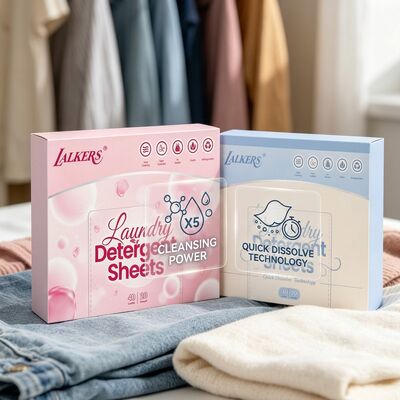 Detersivo in fogli personalizzati a base vegetale con il 50% di ingrediente attivo e fragranza personalizzabile