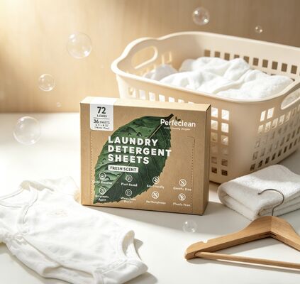 100% di fogli biodegradabili di detersivi per biancheria a base vegetale HE compatibili per lavaggio ecologico