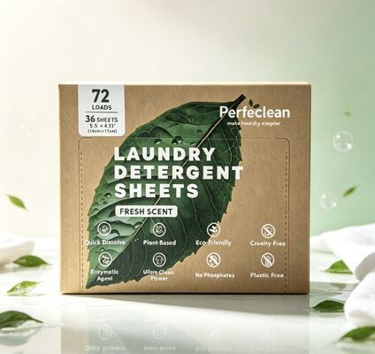 Foglietti detersivi per bucato biodegradabili a base vegetale senza accumulo di sostanze chimiche