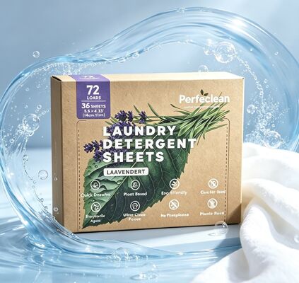 Foglietti per bucato compostabili e biodegradabili non tossici con tensioattivo vegetale per lavaggi ecologici