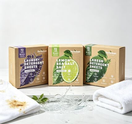 Foglietti di sapone per bucato biodegradabili a base vegetale con formula non corrosiva per una pulizia delicata