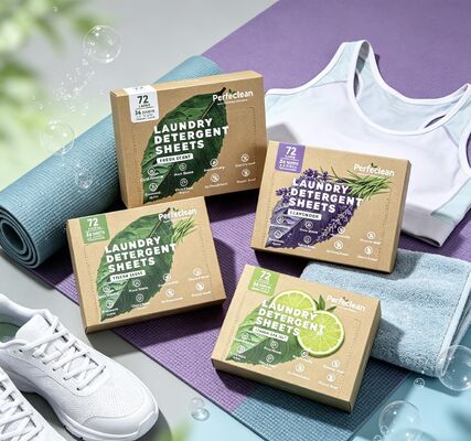 Prezzo buono Fogli di detersivi per biancheria ecologici con tensioattivo vegetale per la rimozione delle macchie e imballaggi compostabili online