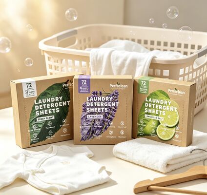Foglietti per bucato compostabili con pulizia per sporco ostinato e tensioattivi di origine vegetale