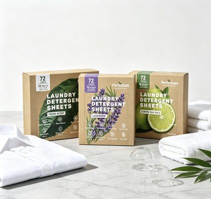 Foglietti Detersivo Ecologico Industriale con Tensioattivi Vegetali per Rompere le Vecchie Macchie Incrostate e Confezione Compostabile