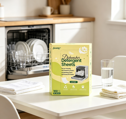 Fogli ecologici portatili per lavare i piatti con tensioattivo di origine vegetale, un foglio per lavaggio, biodegradabili per la pulizia quotidiana